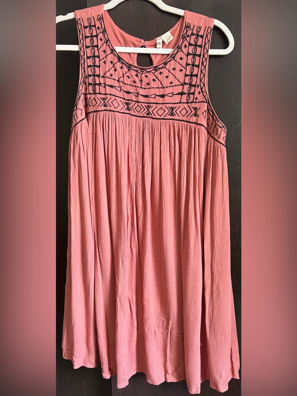 Embroidered Crinkle Gauze Dress
